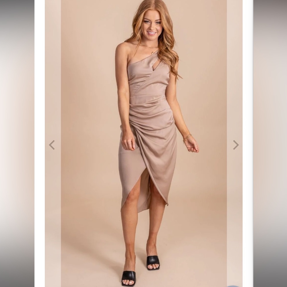 One shoulder midi dress